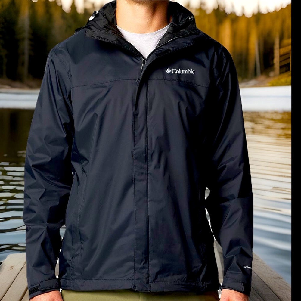 Columbia "Watertight" Omni-Tech Waterproof 360° Reflective Rain Jacket SzL 14/16